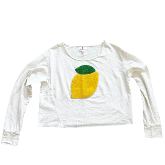Sundry Tops - Sundry Lemon Graphic Long Sleeve Customized Tee Size 1/Small Novelty Fun Summer